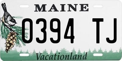 ME license plate 0394TJ