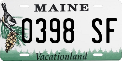 ME license plate 0398SF