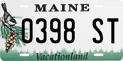 ME license plate 0398ST