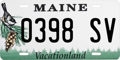ME license plate 0398SV