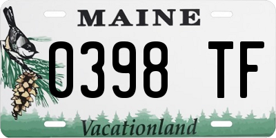 ME license plate 0398TF