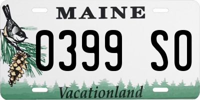 ME license plate 0399SO