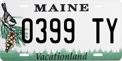 ME license plate 0399TY
