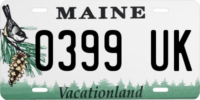 ME license plate 0399UK