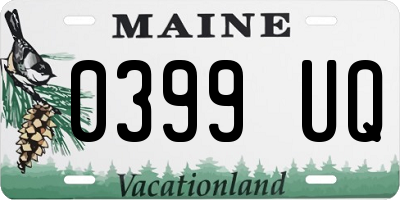 ME license plate 0399UQ