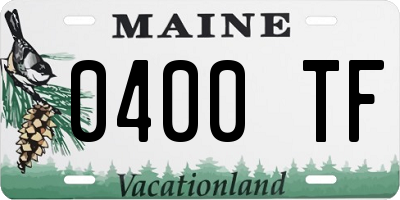 ME license plate 0400TF