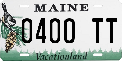 ME license plate 0400TT