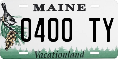 ME license plate 0400TY