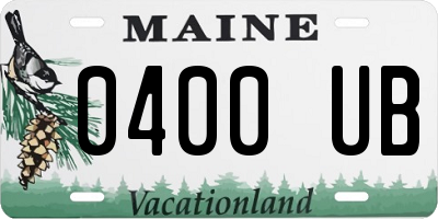 ME license plate 0400UB