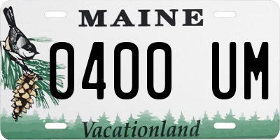 ME license plate 0400UM