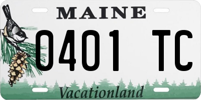 ME license plate 0401TC