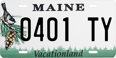 ME license plate 0401TY