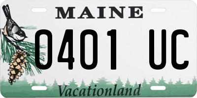 ME license plate 0401UC