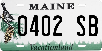 ME license plate 0402SB