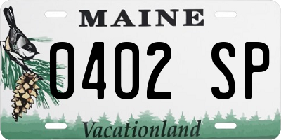 ME license plate 0402SP
