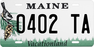 ME license plate 0402TA