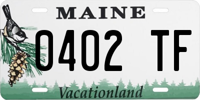 ME license plate 0402TF