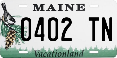 ME license plate 0402TN