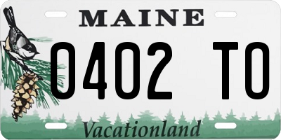 ME license plate 0402TO