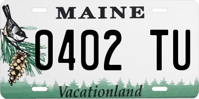 ME license plate 0402TU