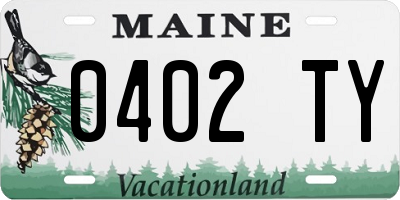 ME license plate 0402TY