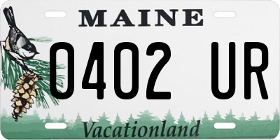 ME license plate 0402UR