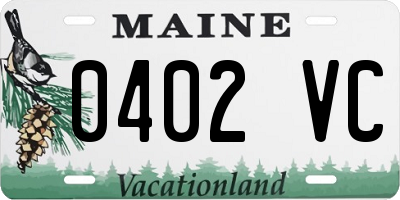 ME license plate 0402VC