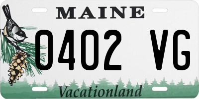 ME license plate 0402VG