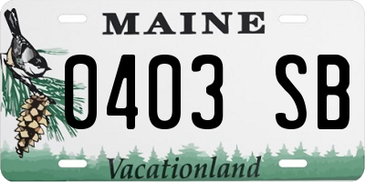 ME license plate 0403SB