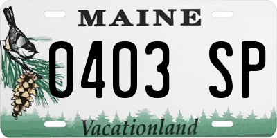 ME license plate 0403SP