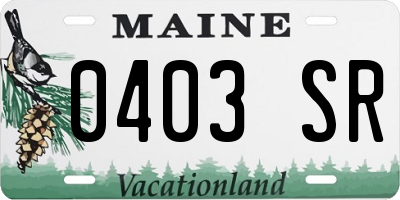 ME license plate 0403SR