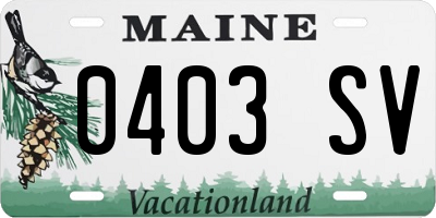 ME license plate 0403SV