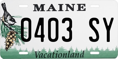 ME license plate 0403SY