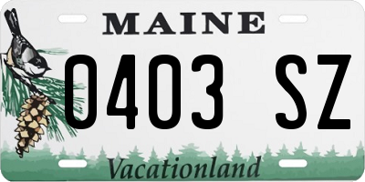 ME license plate 0403SZ