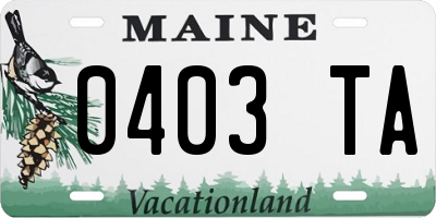 ME license plate 0403TA