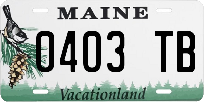 ME license plate 0403TB