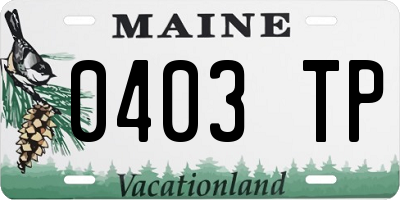 ME license plate 0403TP