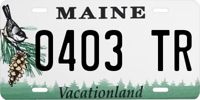 ME license plate 0403TR