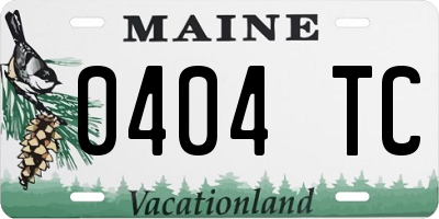 ME license plate 0404TC