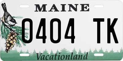 ME license plate 0404TK