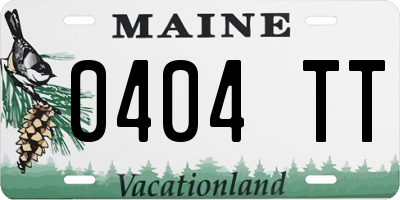 ME license plate 0404TT