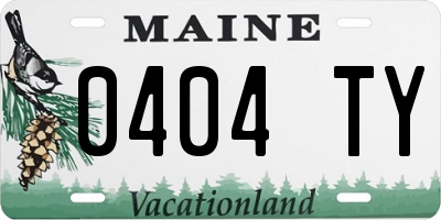 ME license plate 0404TY