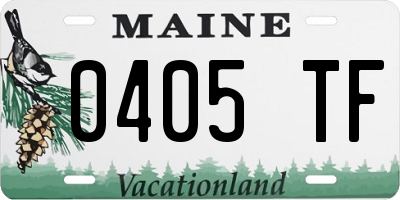ME license plate 0405TF
