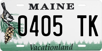 ME license plate 0405TK