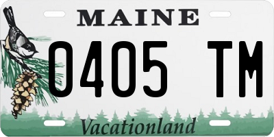 ME license plate 0405TM