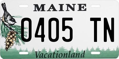 ME license plate 0405TN
