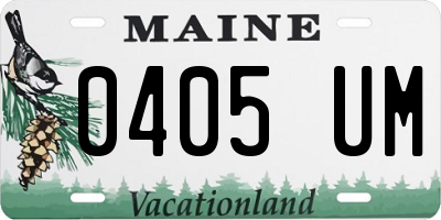 ME license plate 0405UM