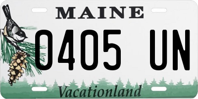 ME license plate 0405UN