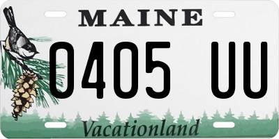 ME license plate 0405UU