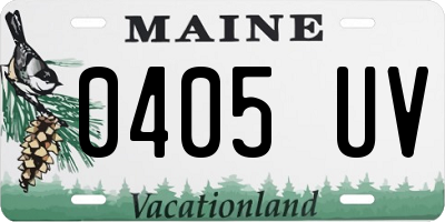 ME license plate 0405UV